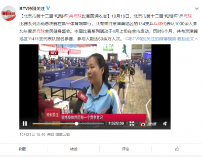 2019年北京第十三届“和谐杯”乒乓球比赛圆满收官